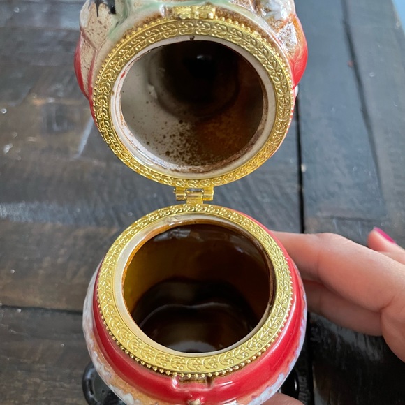 Vintage Santa Ceramic Hinged Jewelry Box I 6" - Picture 3 of 4